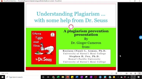 Thumbnail for Plagiarism Prevention in Epidemiology