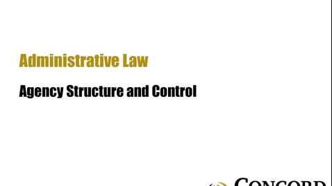 Thumbnail for Agency Structure and Control
