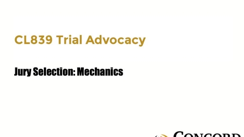 Thumbnail for Jury Selection - Mechanics