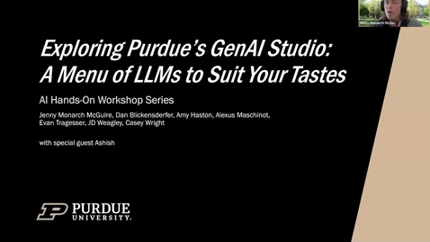Thumbnail for September 5, 2025: Exploring GenAI Studio: A Menu of LLMs to Suit Your Tastes