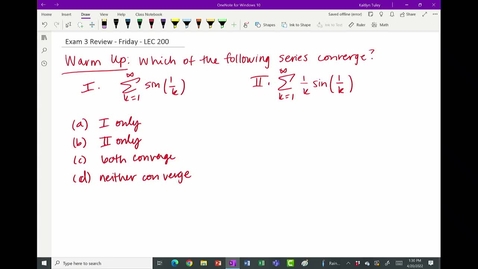 Thumbnail for Spring 2022 - MA166 - Hood (1:30) - Exam 3 Review - Wednesday