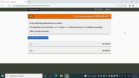 Thumbnail for Spring 2022 - MA166 - Hood (2:30) - Exam 3 Review - Monday