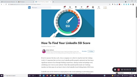 Thumbnail for LinkedIn SSI Score - Kaltura Capture recording - November 6th 2021, 11:13:46 am
