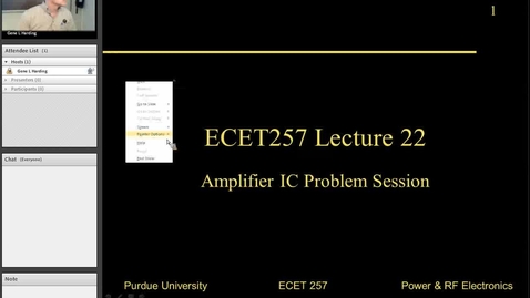 Thumbnail for entry ECET257 Lecture 22, Pwr Amp IC Prob Sess, Sp13_0