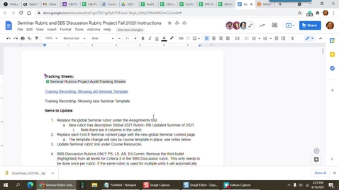 Thumbnail for Seminar Updates Training -Showing New Seminar Template