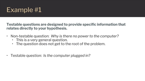 Thumbnail for Testable Questions