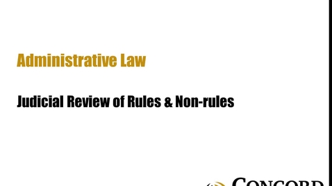 Thumbnail for Judicial Review of Rules and Non-rules