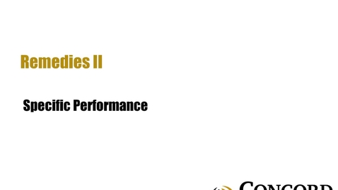 Thumbnail for Specific Performance