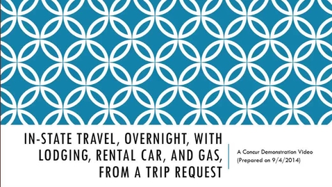 Thumbnail for entry In-state Overnight Travel Example