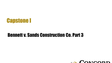 Thumbnail for Bennett v Sands Construction Co Part 3