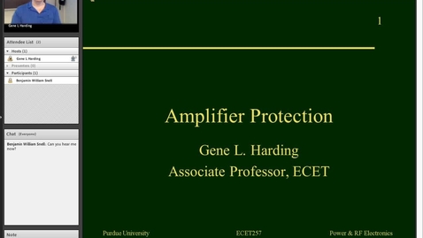 Thumbnail for entry ECET257 Lecture 25_Amplifier Protection, Sp13