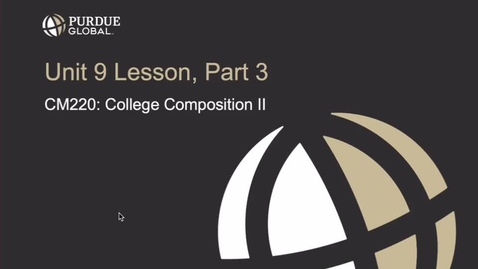 Thumbnail for CM220: Unit 9 Part 3