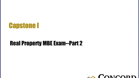 Thumbnail for Real Property MBE Exam Part 2
