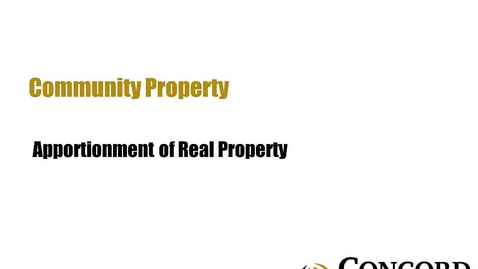 Thumbnail for Apportionment of Real Property