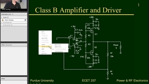 Thumbnail for entry ECET257 Lecture 24_  Class B Amp &amp; Driver, Sp13_0