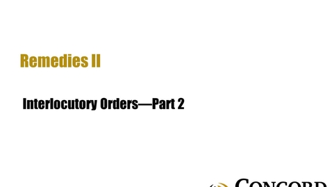 Thumbnail for Interlocutory Orders Part 2