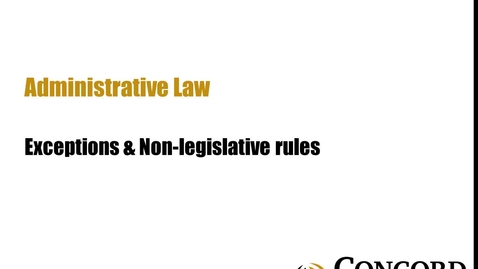 Thumbnail for Exceptions and Non-Legislative Rules