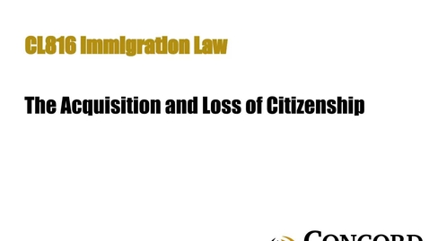 Thumbnail for Acquiring and Losing Citizenship