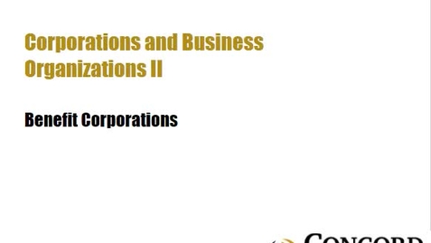 Thumbnail for Benefit Corporations