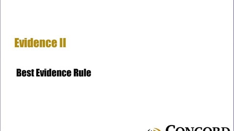 Thumbnail for Best Evidence Rule