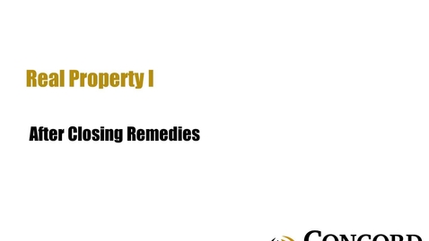 Thumbnail for After Closing Remedies
