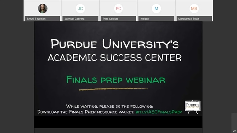 Thumbnail for ASC Webinar: Online Learning - Finals Game Plan