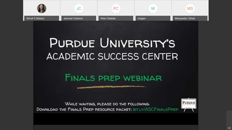 Thumbnail for entry ASC Webinar: Online Learning - Finals Game Plan