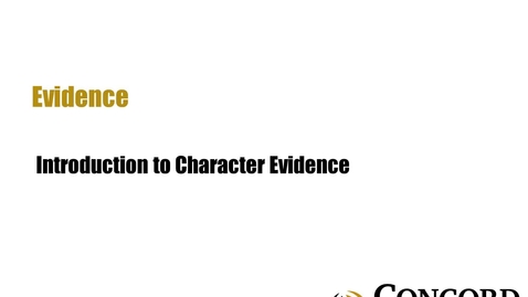 Thumbnail for Introduction to Character Evidence