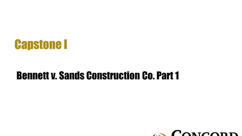 Thumbnail for Bennett v Sands Construction Co Part 1