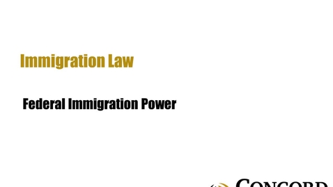 Thumbnail for Federal Immigration Power