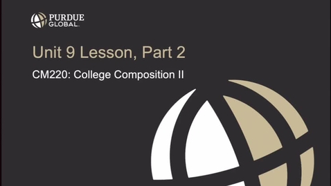 Thumbnail for CM220: Unit 9 Part 2