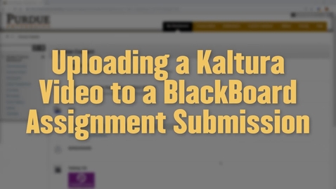 Thumbnail for Uploading a Video to a Blackboard Assignment Using Kaltura