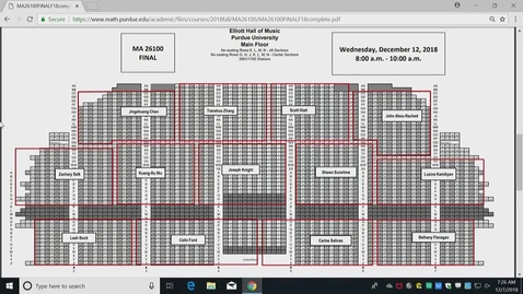 Thumbnail for Fall 2018 - MA261 - Chen