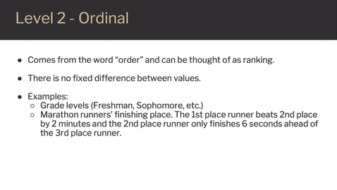 Thumbnail for Levels of Measurement