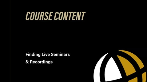 Thumbnail for FAQ Seminar Recordings and Archives