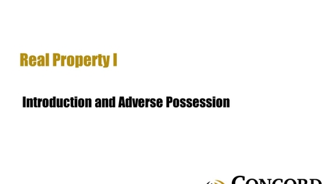 Thumbnail for Introduction and Adverse Possession