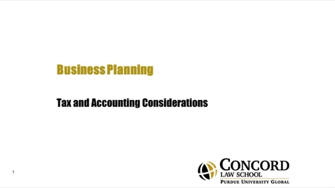 Thumbnail for Tax And Accounting Considerations