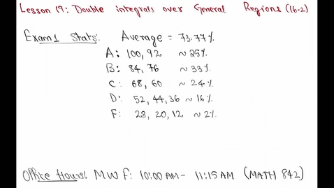 Thumbnail for entry Spring 2024 - MA261 - Sunkula (Lesson19 - Double integrals over General regions)