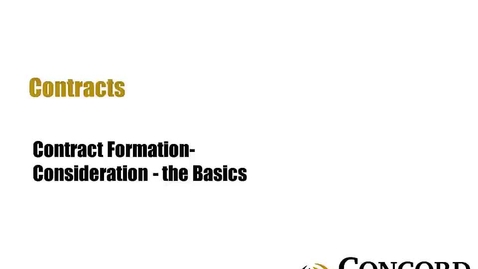 Thumbnail for Consideration - the Basics