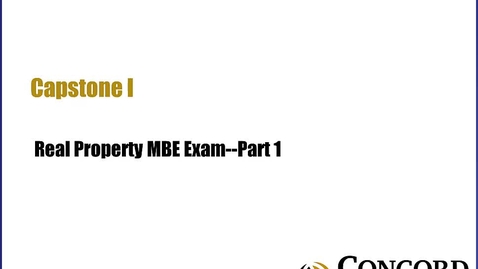 Thumbnail for Real Property MBE Exam Part 1