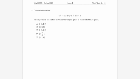 Thumbnail for Spring 2026 - MA261 - Sunkula (8:30)