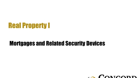 Thumbnail for Mortgages and Related Security Devices