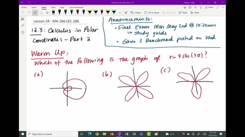Thumbnail for Spring 2022 - MA166 - Hood (2:30) - Lesson 34