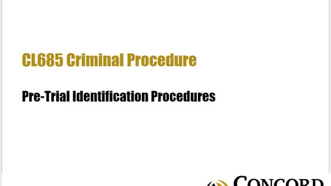 Thumbnail for Pretrial Identification Procedures