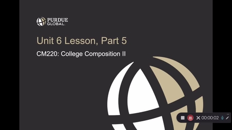 Thumbnail for CM220 Unit 6 Part 5