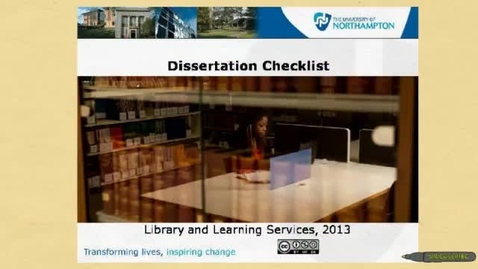 Thumbnail for entry Dissertation checklist