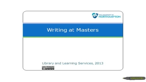 Thumbnail for entry Writing at Masters level